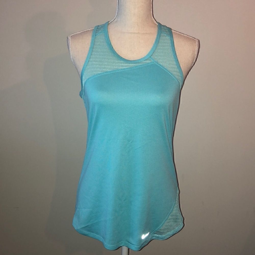 Nike dri-fit asymmetrical mesh racerback tank top